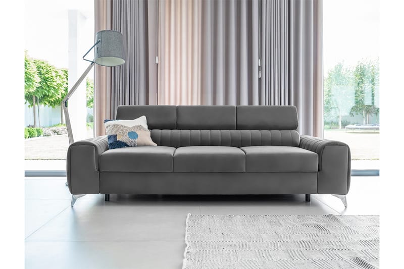 Laurece Sovesofa 3-seter - Grå - Møbler - Sofaer - Sovesofaer - 3 seters sovesofa