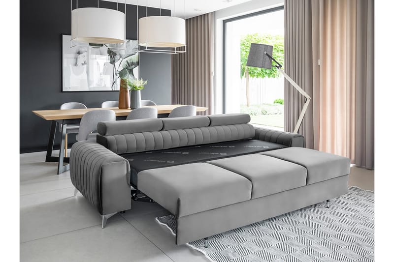 Laurece Sovesofa 3-seter - Grå - Møbler - Sofaer - Sovesofaer - 3 seters sovesofa