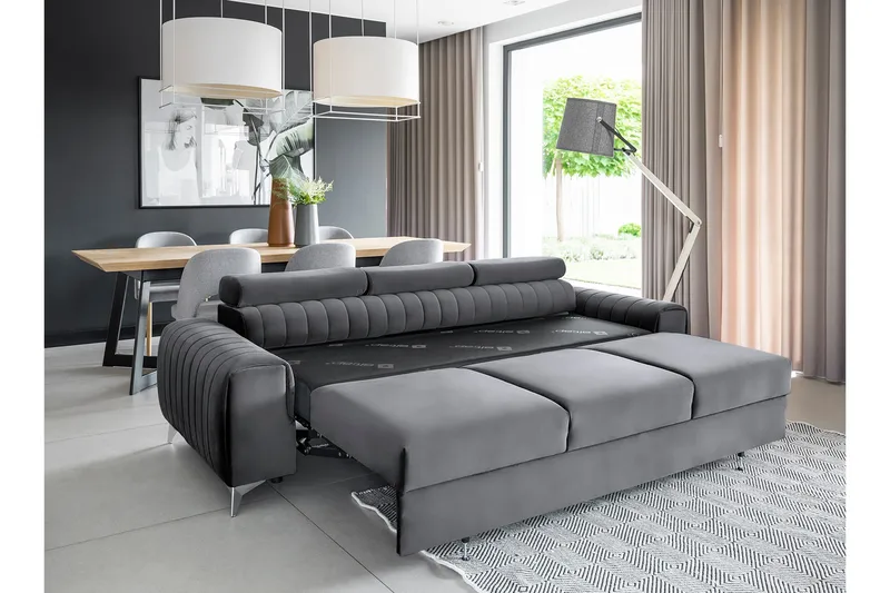 Laurece Sovesofa 3-seter - Grå - Møbler - Sofaer - Sovesofaer - 3 seters sovesofa