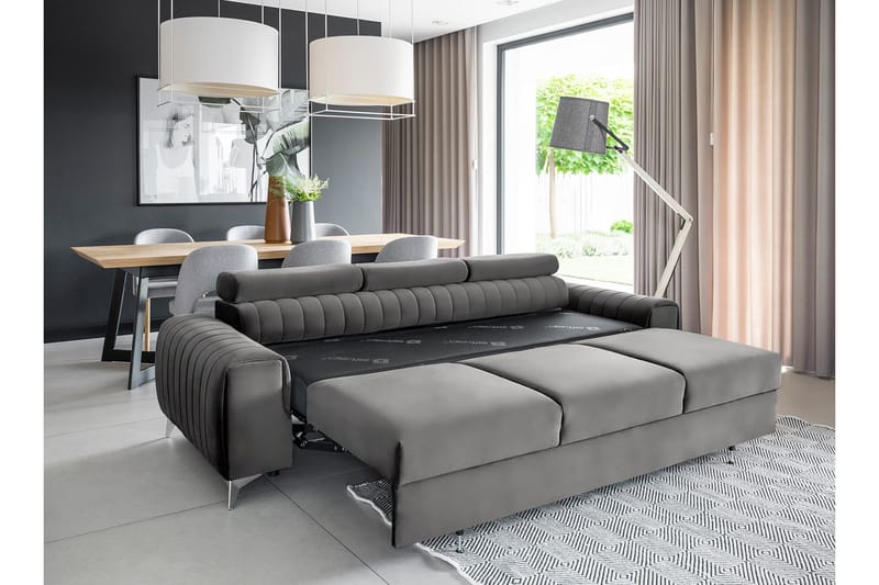 Laurece Sovesofa 3-seter - Grå - Møbler - Sofaer - Sovesofaer - 3 seters sovesofa