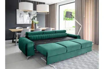 Laurece Sovesofa 3-seter - Grønn - Møbler - Sofaer - Sovesofaer - 3 seters sovesofa