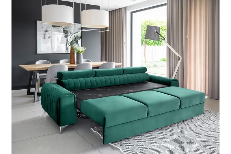 Laurece Sovesofa 3-seter - Grønn - Møbler - Sofaer - Sovesofaer - 3 seters sovesofa