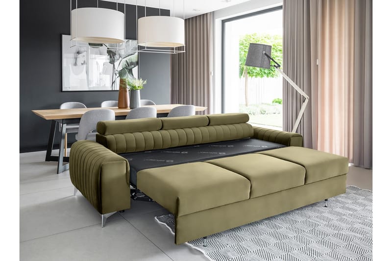 Laurece Sovesofa 3-seter - Grønn - Møbler - Sofaer - Sovesofaer - 3 seters sovesofa