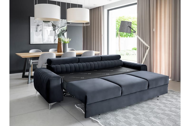 Laurece Sovesofa 3-seter - Svart - Møbler - Sofaer - Sovesofaer - 3 seters sovesofa
