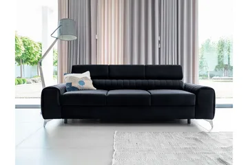 Laurece Sovesofa 3-seter - Svart - Møbler - Sofaer - Sovesofaer - 3 seters sovesofa