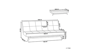 Leeds Sovesofa 188 cm - Flerfarget - Møbler - Sofaer - Sovesofaer - 3 seters sovesofa