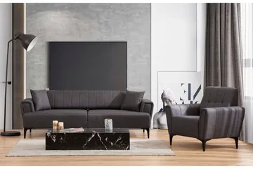 Lilesville 3-seter Sovesofa - Mørkegrå - Møbler - Sofaer - Sovesofaer - 3 seters sovesofa