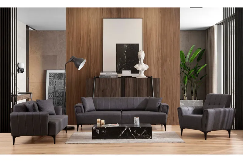 Lilesville 3-seter Sovesofa - Mørkegrå - Møbler - Sofaer - Sovesofaer - 3 seters sovesofa