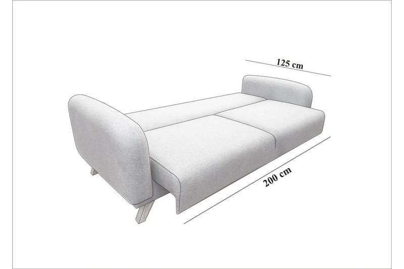 Malkiat Sovesofa - Antrasitt - Møbler - Sofaer - Sovesofaer - 3 seters sovesofa