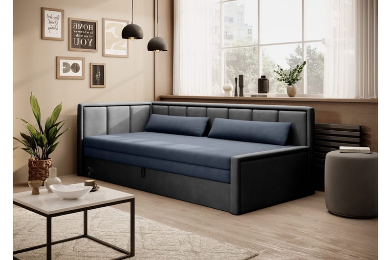 Mansuri 3-seters Sovesofa med Oppbevaring, Grå