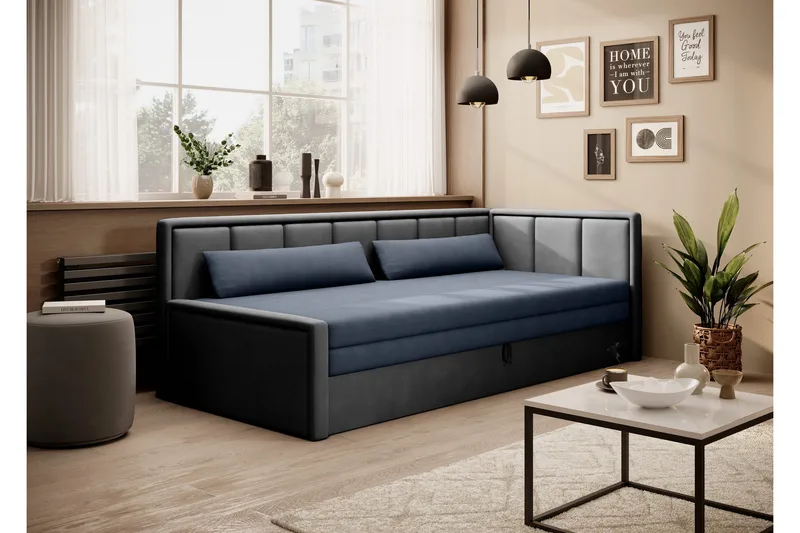 Mansuri 3-seters Sovesofa med Oppbevaring, Grå