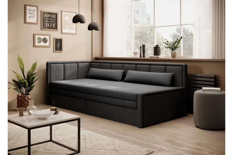 Mansuri 3-seters Sovesofa med Oppbevaring - Mørkegrå - Møbler - Sofaer - Sovesofaer - 3 seters sovesofa