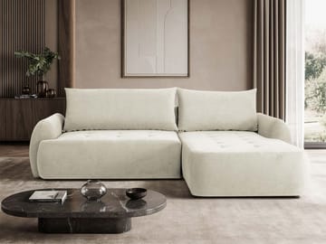 3-seters sovesofa med divan BUENO Cruz 09 Høyrevendt - Lys beige - Møbler - Sofaer - Sovesofaer - Langsgående sovesofa