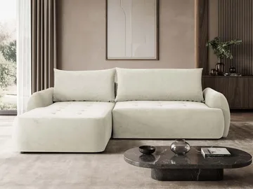 3-seters sovesofa med divan BUENO Cruz 09 Venstrevendt - Lys beige - Møbler - Sofaer - Sovesofaer - Langsgående sovesofa