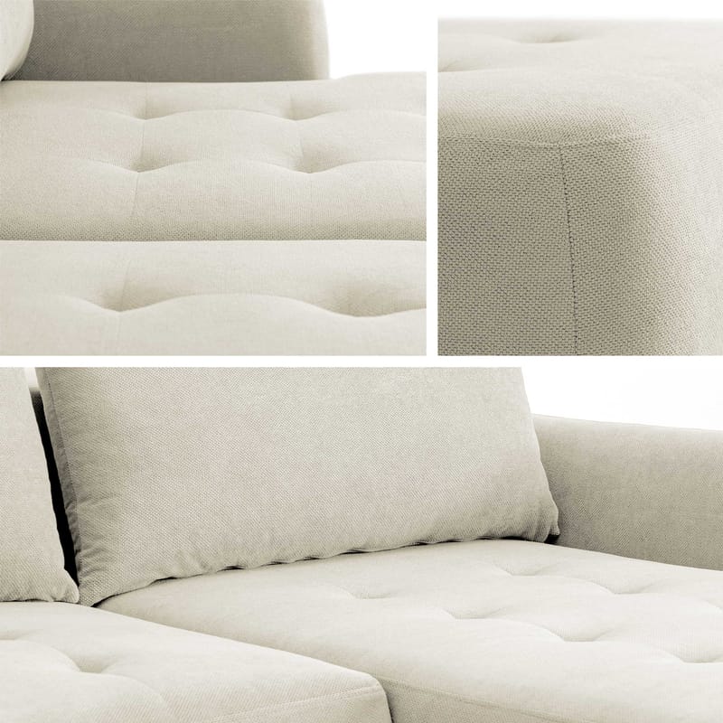 3-seters sovesofa med divan BUENO Cruz 15 Venstrevendt - Mørk beige - Møbler - Sofaer - Sovesofaer - Langsgående sovesofa