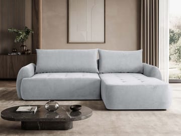 3-seters sovesofa med divan BUENO Cruz 80 Høyrevendt - Lysegrå - Møbler - Sofaer - Sovesofaer - Langsgående sovesofa