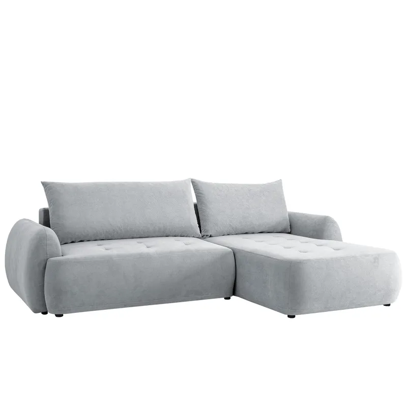 3-seters sovesofa med divan BUENO Cruz 80 Høyrevendt - Lysegrå - Møbler - Sofaer - Sovesofaer - Langsgående sovesofa