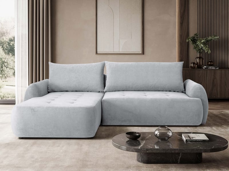 3-seters sovesofa med divan BUENO Cruz 80 Venstrevendt - Lysegrå - Møbler - Sofaer - Sovesofaer - Langsgående sovesofa