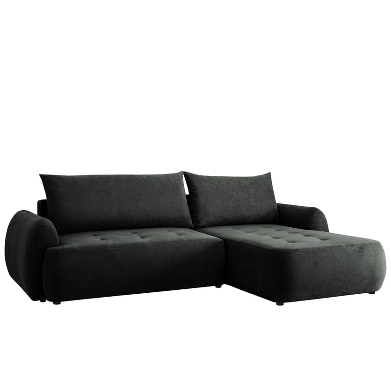 3-seters sovesofa med divan BUENO Cruz 97 Høyrevendt - Mørkegrå - Møbler - Sofaer - Sovesofaer - Langsgående sovesofa