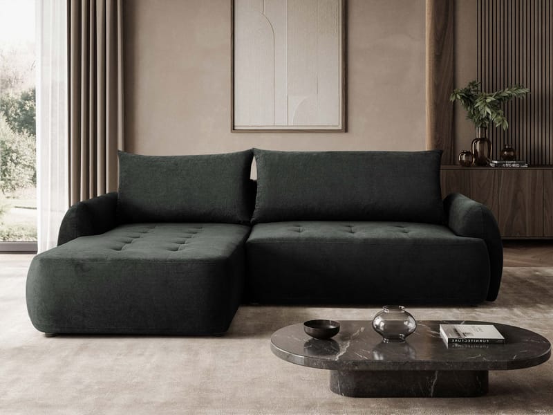3-seters sovesofa med divan BUENO Cruz 97 Venstrevendt - Mørkegrå - Møbler - Sofaer - Sovesofaer - Langsgående sovesofa