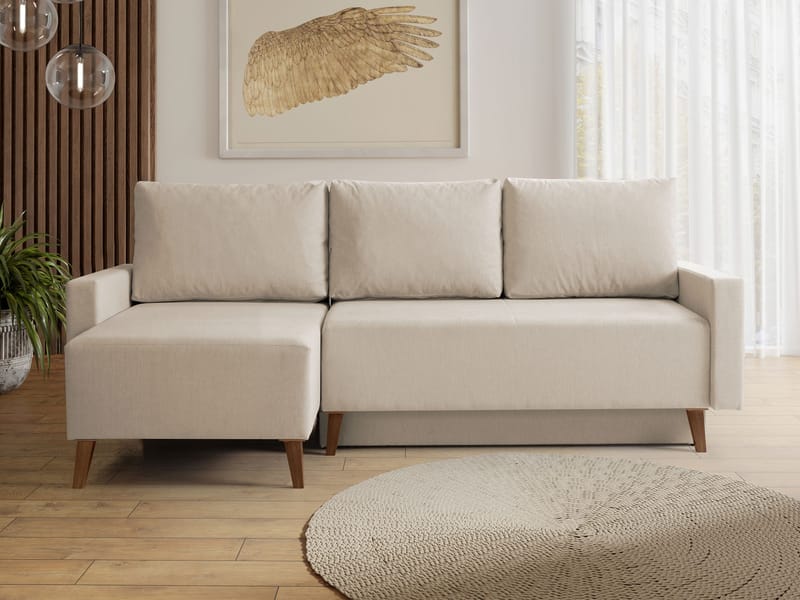 3-seters sovesofa med divan OVIEDO Verita 03 - Beige - Møbler - Sofaer - Sovesofaer - Hjørnesovesofa