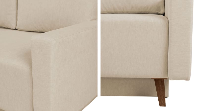 3-seters sovesofa med divan OVIEDO Verita 75 - Mørkegrønn - Møbler - Sofaer - Sovesofaer - Hjørnesovesofa
