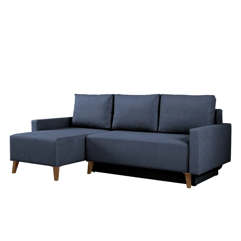 3-seters sovesofa med divan OVIEDO Verita 76 - Blå - Møbler - Sofaer - Sovesofaer - Hjørnesovesofa