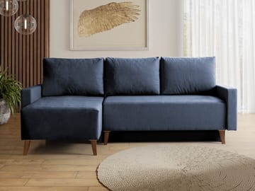 3-seters sovesofa med divan OVIEDO Verita 76 - Blå - Møbler - Sofaer - Sovesofaer - Hjørnesovesofa