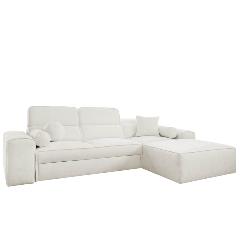 3-seters sovesofa med divan VITO Velo 621 Høyrevendt - Hvit - Møbler - Sofaer - Sovesofaer - Forovervendt sovesofa