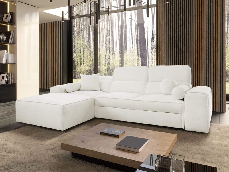 3-seters sovesofa med divan VITO Velo 621 Venstrevendt - Hvit - Møbler - Sofaer - Sovesofaer - Forovervendt sovesofa