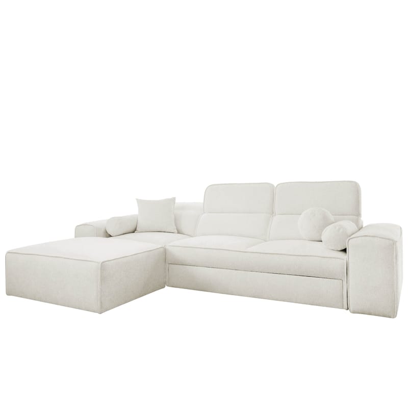 3-seters sovesofa med divan VITO Velo 621 Venstrevendt - Hvit - Møbler - Sofaer - Sovesofaer - Forovervendt sovesofa