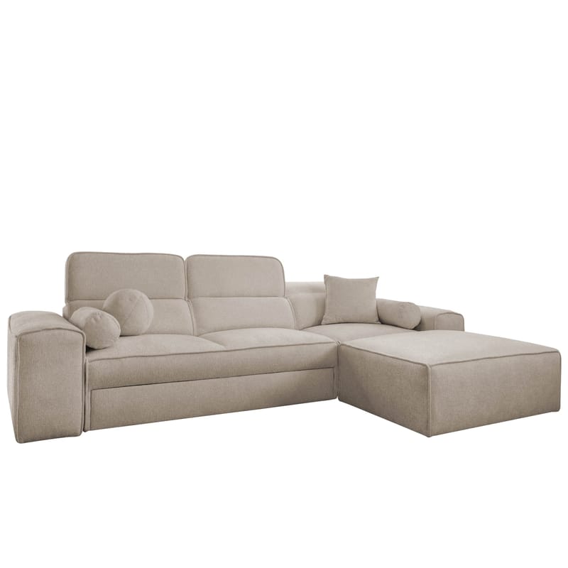 3-seters sovesofa med divan VITO Velo 623 Høyrevendt - Beige - Møbler - Sofaer - Sovesofaer - Forovervendt sovesofa