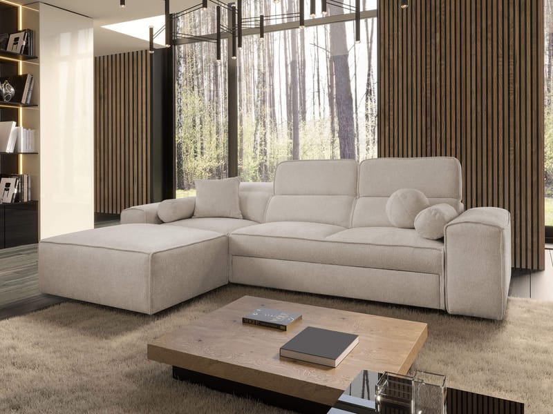 3-seters sovesofa med divan VITO Velo 623 Venstrevendt - Beige - Møbler - Sofaer - Sovesofaer - Forovervendt sovesofa