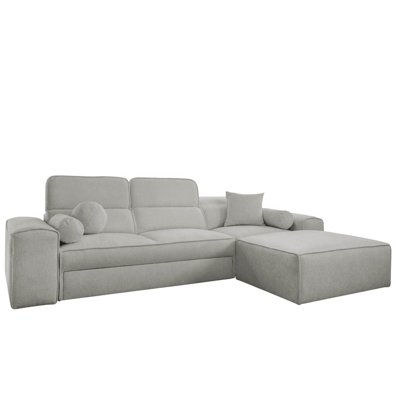 3-seters sovesofa med divan VITO Velo 633 Høyrevendt - Lysegrå - Møbler - Sofaer - Sovesofaer - Forovervendt sovesofa