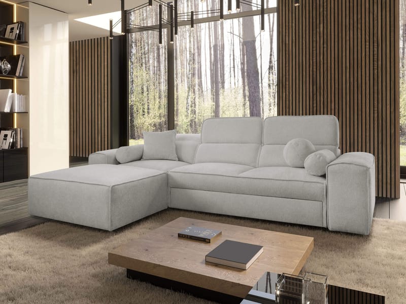 3-seters sovesofa med divan VITO Velo 633 Venstrevendt - Lysegrå - Møbler - Sofaer - Sovesofaer - Forovervendt sovesofa
