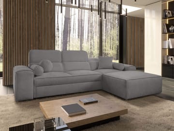 3-seters sovesofa med divan VITO Velo 635 Høyrevendt - Mørkegrå - Møbler - Sofaer - Sovesofaer - Forovervendt sovesofa