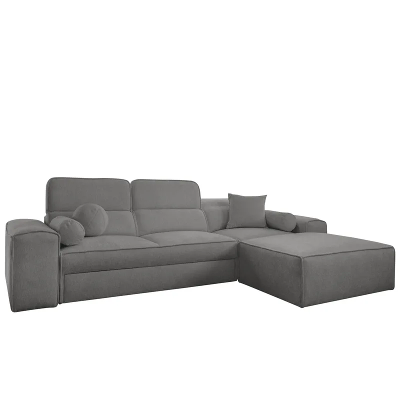 3-seters sovesofa med divan VITO Velo 635 Høyrevendt - Mørkegrå - Møbler - Sofaer - Sovesofaer - Forovervendt sovesofa