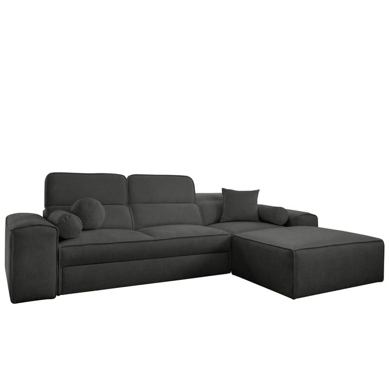 3-seters sovesofa med divan VITO Velo 636 Høyrevendt - Antrasitt - Møbler - Sofaer - Sovesofaer - Forovervendt sovesofa