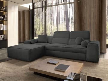 3-seters sovesofa med divan VITO Velo 636 Venstrevendt - Antrasitt - Møbler - Sofaer - Sovesofaer - Forovervendt sovesofa