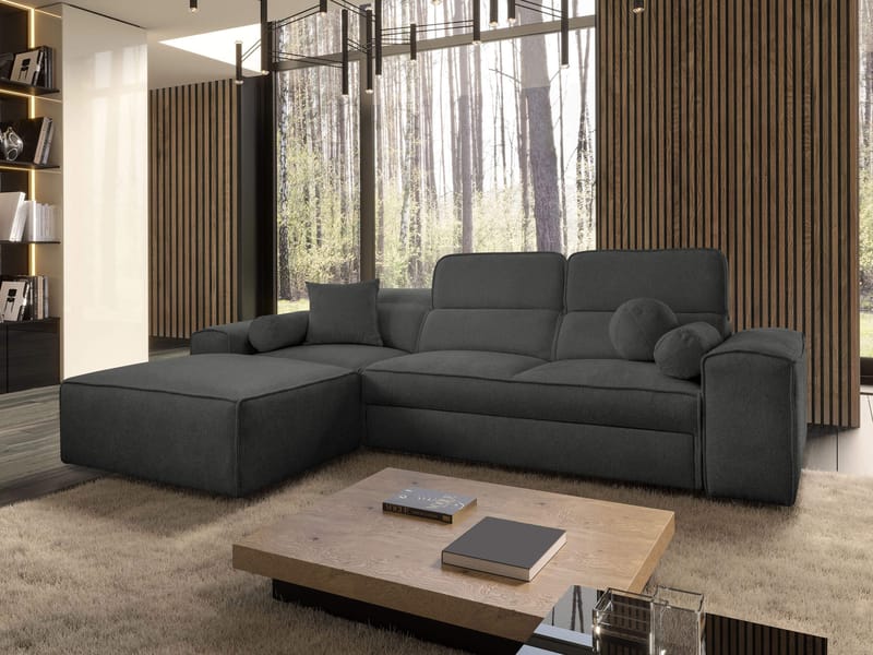3-seters sovesofa med divan VITO Velo 636 Venstrevendt - Antrasitt - Møbler - Sofaer - Sovesofaer - Forovervendt sovesofa