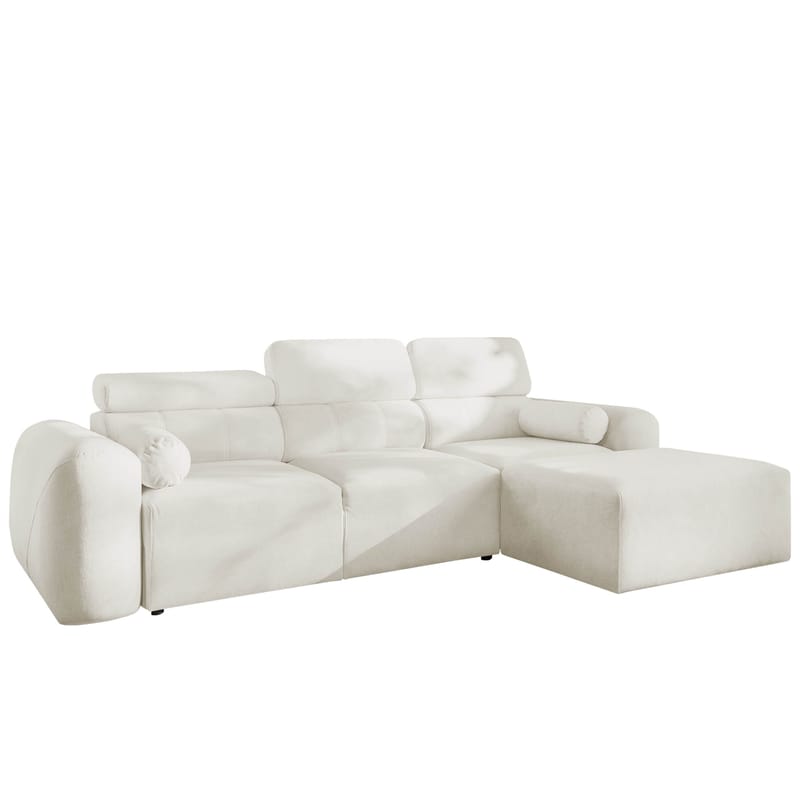 3-seters sovesofa med divan VOLARE Velo 621 Høyrevendt - Hvit - Møbler - Sofaer - Sovesofaer - Hjørnesovesofa