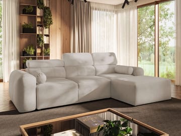 3-seters sovesofa med divan VOLARE Velo 623 Høyrevendt - Beige - Møbler - Sofaer - Sovesofaer - Hjørnesovesofa
