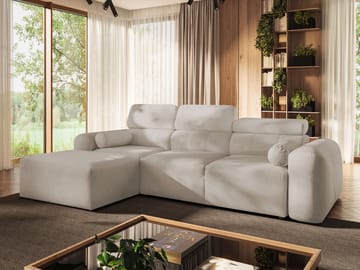 3-seters sovesofa med divan VOLARE Velo 623 Venstrevendt - Beige - Møbler - Sofaer - Sovesofaer - Hjørnesovesofa