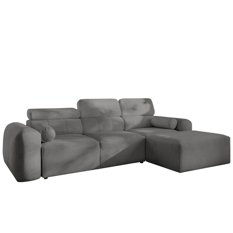 3-seters sovesofa med divan VOLARE Velo 635 Høyrevendt - Mellomgrå - Møbler - Sofaer - Sovesofaer - Hjørnesovesofa