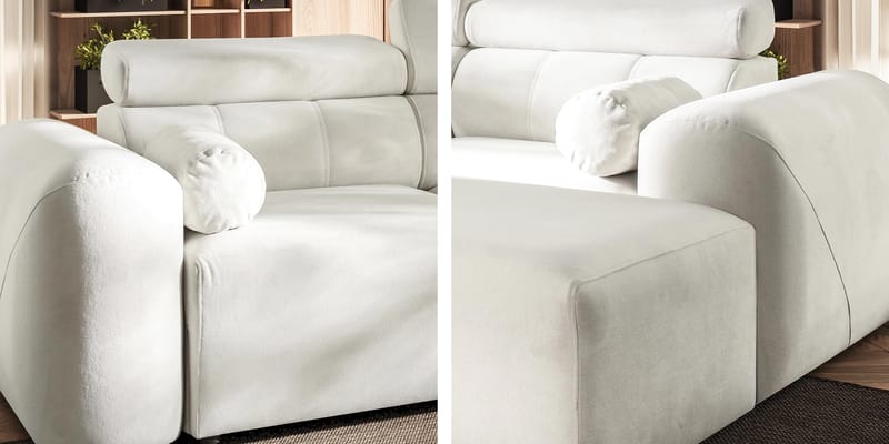 3-seters sovesofa med divan VOLARE Velo 635 Venstrevendt - Mellomgrå - Møbler - Sofaer - Sovesofaer - Hjørnesovesofa