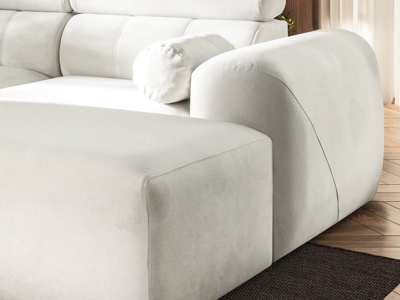 3-seters sovesofa med divan VOLARE Velo 635 Venstrevendt - Mellomgrå - Møbler - Sofaer - Sovesofaer - Hjørnesovesofa