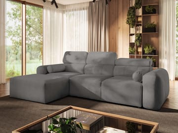3-seters sovesofa med divan VOLARE Velo 635 Venstrevendt - Mellomgrå - Møbler - Sofaer - Sovesofaer - Hjørnesovesofa