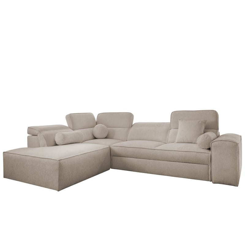 3-seters sovesofa med sjeselong VITO Velo 623 Venstrevendt - beige - Møbler - Sofaer - Sovesofaer - Hjørnesovesofa