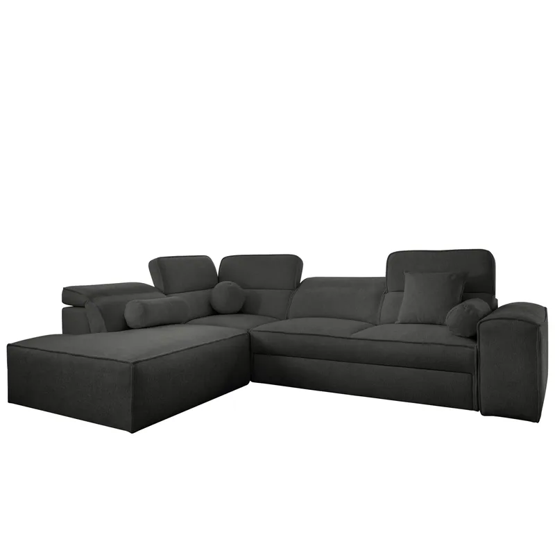 3-seters sovesofa med sjeselong VITO Velo 636 Venstrevendt, svart