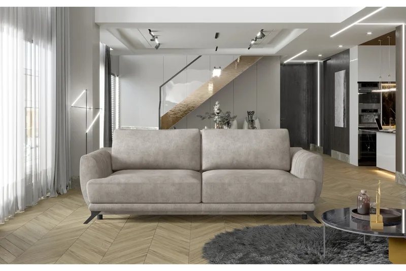 Megis 3-sits Sovesofa - Beige - Møbler - Sofaer - Sovesofaer - 3 seters sovesofa